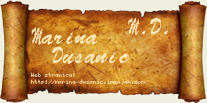 Marina Dušanić vizit kartica